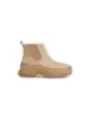 Beige Lederstiefel mit Gummisohle Beige Lederstiefel mit Gummisohle