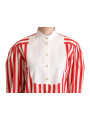 Shirts Elegant Red and White Stripe Cotton Polo Top 1.100,00 € 8054802088423 | Planet-Deluxe