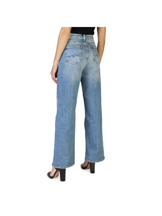 Helle blaue High-Waist Straight Jeans