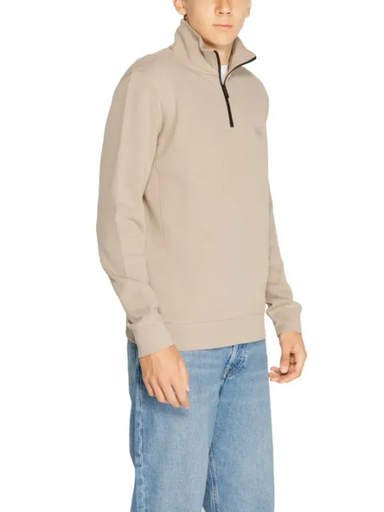 Beiger Pullover mit Reißverschluss