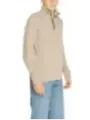 Beiger Pullover mit Reißverschluss