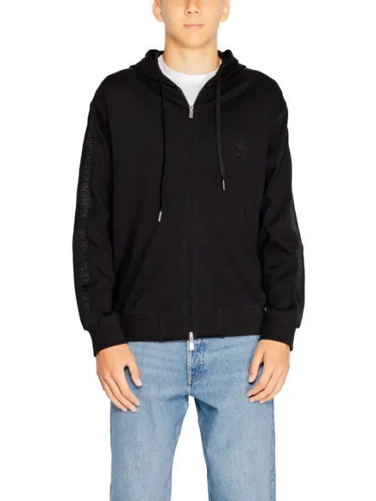 Schwarzer Reißverschluss Kapuzenpullover Armani Exchange