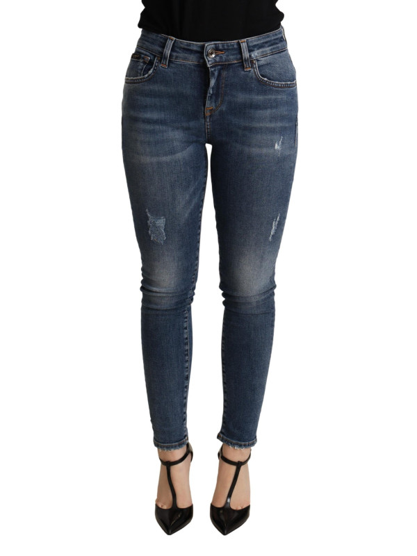 Jeans & Pants Elegant Mid Waist Skinny Blue Jeans 700,00 € 8054802697403 | Planet-Deluxe