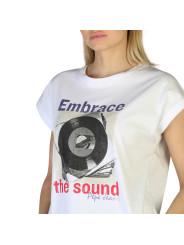 Weißes T-Shirt mit Vinyl-Design