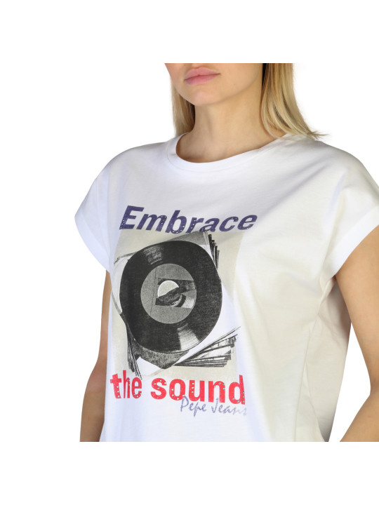 Weißes T-Shirt mit Vinyl-Design