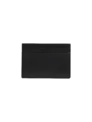 Schwarze Lederkartenhalter mit Tasche