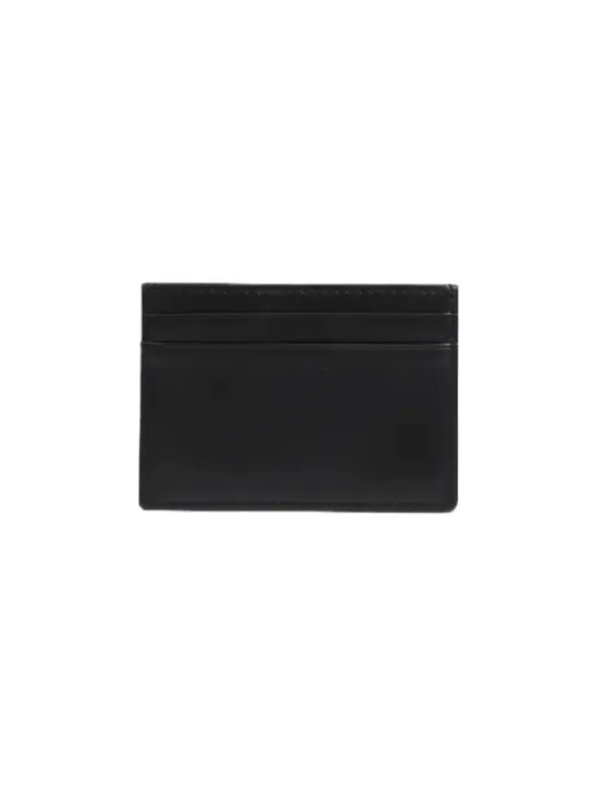 Schwarze Lederkartenhalter mit Tasche