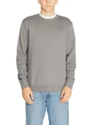 Grauer Boss Pullover mit Logo