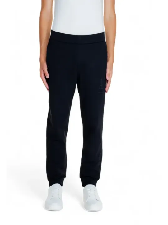 Schwarze Baumwollhose mit Bündchen
