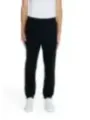 Schwarze Baumwollhose mit Bündchen