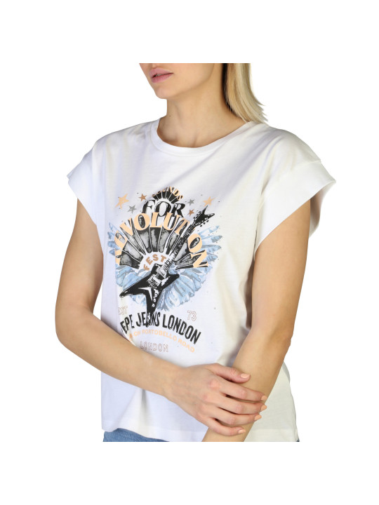 Weißes T-Shirt mit Grafikdruck Pepe Jeans