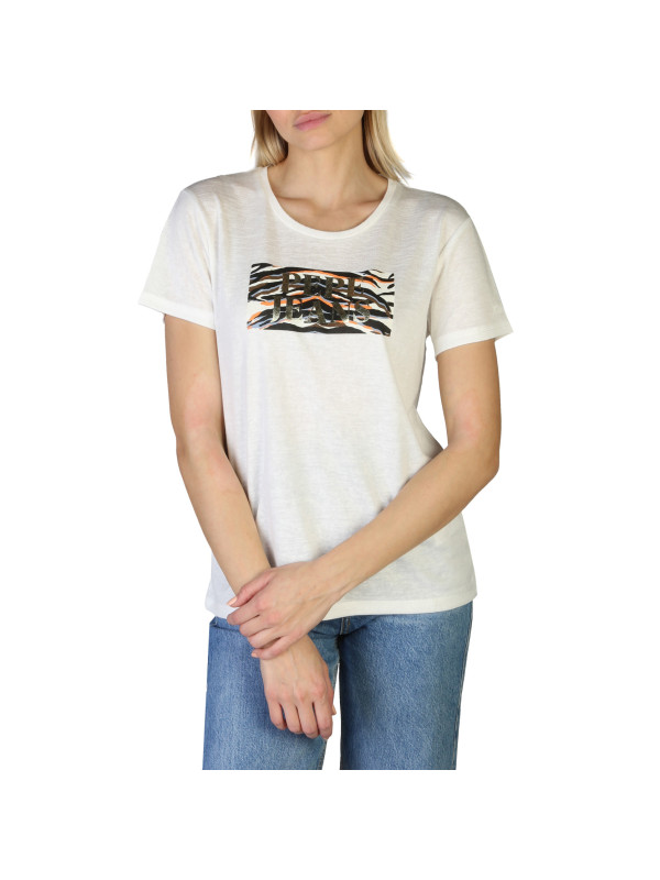 Weißes T-Shirt mit Streifenmuster Weißes T-Shirt mit Streifenmuster