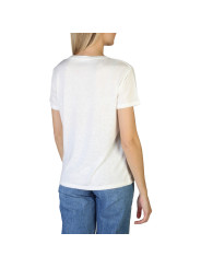 Weißes Baumwoll-T-Shirt mit Rundhalsausschnitt