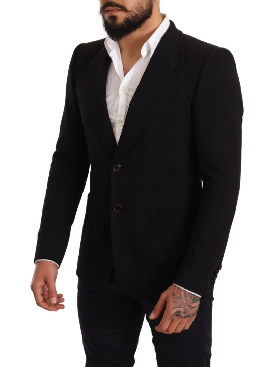 Blazers Elegant Slim Fit Black Cotton Blazer 2.400,00 € 8057155330201 | Planet-Deluxe