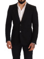 Blazers Elegant Slim Fit Black Cotton Blazer 2.400,00 € 8057155330201 | Planet-Deluxe