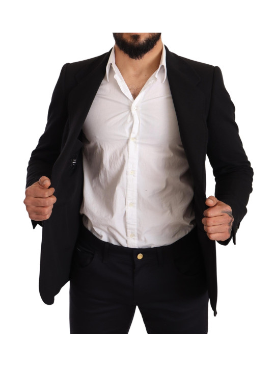 Blazers Elegant Slim Fit Black Cotton Blazer 2.400,00 € 8057155330201 | Planet-Deluxe