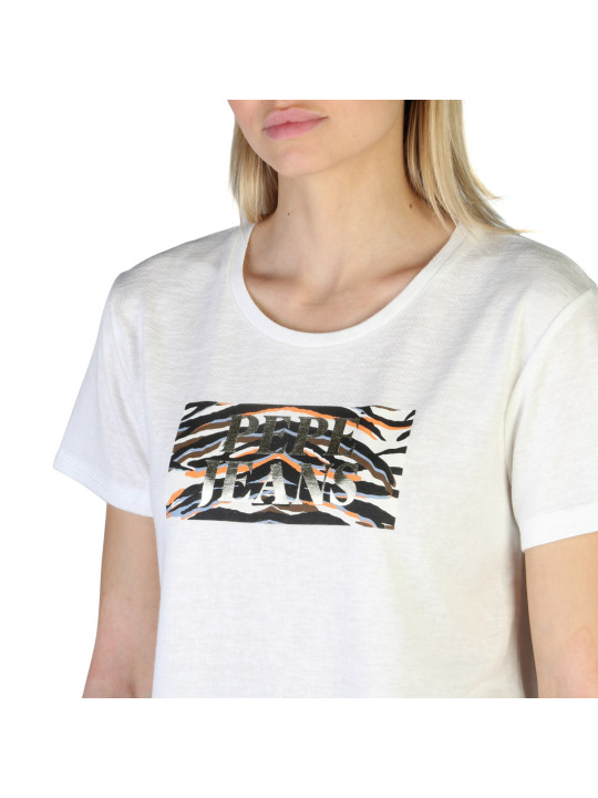 Weiße T-Shirt mit Zebraprint von Pepe Jeans