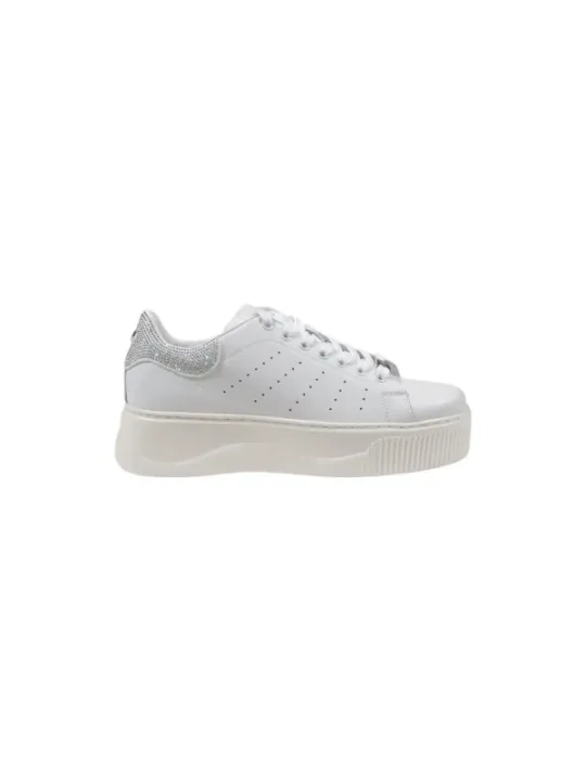 Weiße Sneaker mit Glitzerdetails