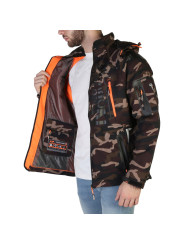 Techno-Camo Herrenjacke Braun-Orange