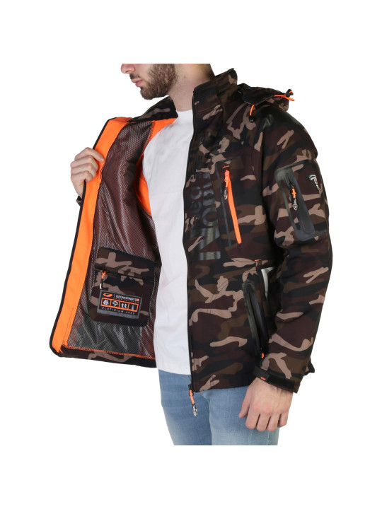Techno-Camo Herrenjacke Braun-Orange