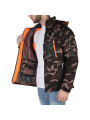 Techno-Camo Herrenjacke Braun-Orange