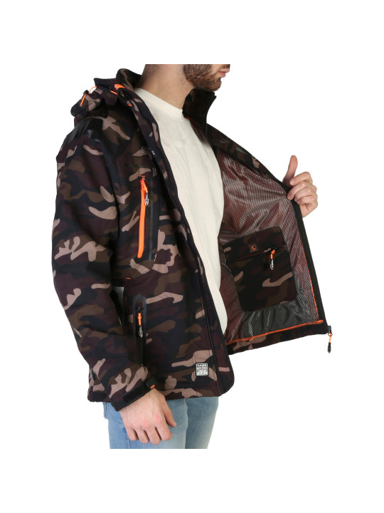 Herren Camouflage Jacke Braun Orange