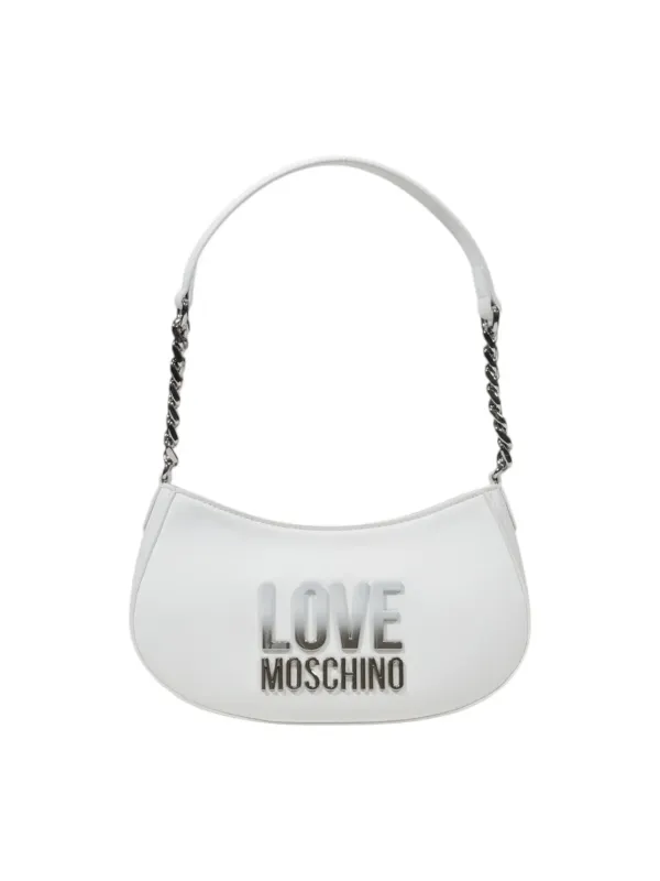 Weiße Love Moschino Umhängetasche mit Kette Weiße Love Moschino Umhängetasche mit Kette
