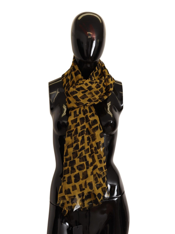 Scarves Elegant Silk Scarf in Yellow & Black 420,00 € 8059226929130 | Planet-Deluxe