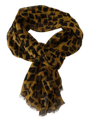 Scarves Elegant Silk Scarf in Yellow & Black 420,00 € 8059226929130 | Planet-Deluxe