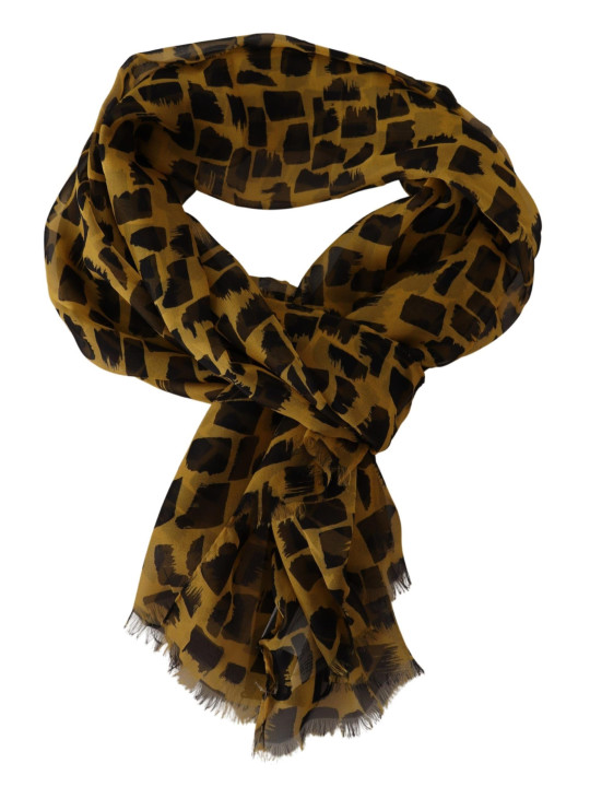 Scarves Elegant Silk Scarf in Yellow & Black 420,00 € 8059226929130 | Planet-Deluxe