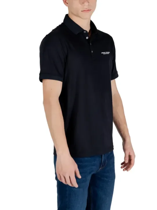 Schwarzes Armani Exchange Poloshirt aus Baumwolle