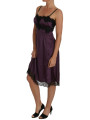 Dresses Elegant Purple Silk Lace Chemise Dress 1.500,00 € 8058349914382 | Planet-Deluxe