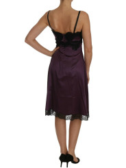 Dresses Elegant Purple Silk Lace Chemise Dress 1.500,00 € 8058349914382 | Planet-Deluxe