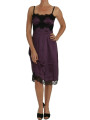 Dresses Elegant Purple Silk Lace Chemise Dress 1.500,00 € 8058349914382 | Planet-Deluxe