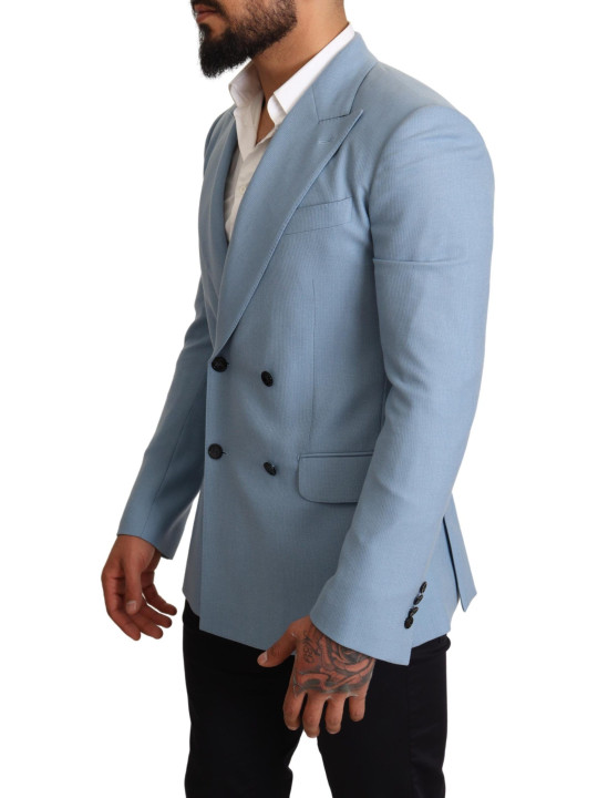 Blazers Elegant Blue Cashmere-Silk Men's Blazer 2.700,00 € 8053286615323 | Planet-Deluxe