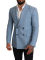 Blazers Elegant Blue Cashmere-Silk Men's Blazer 2.700,00 € 8053286615323 | Planet-Deluxe