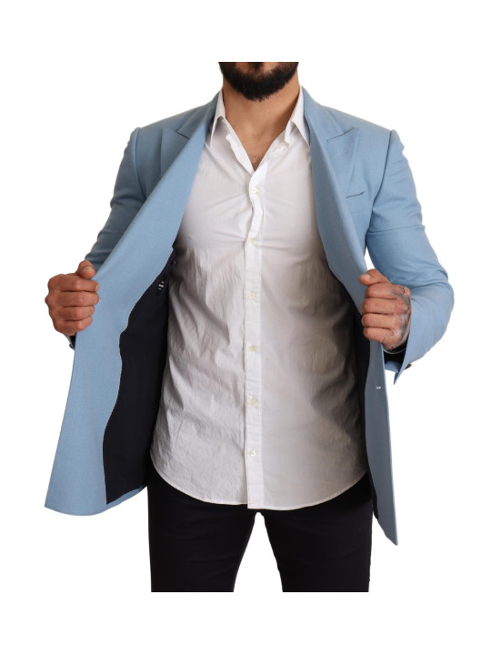 Blazers Elegant Blue Cashmere-Silk Men's Blazer 2.700,00 € 8053286615323 | Planet-Deluxe