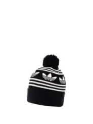 Schwarze Adidas Beanie mit Streifen