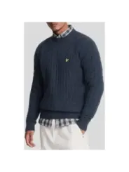 Grauer Strickpullover mit Vogel-Logo