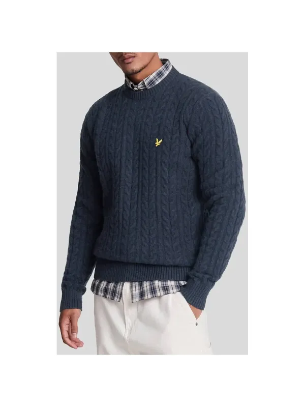 Grauer Strickpullover mit Vogel-Logo Grauer Strickpullover mit Vogel-Logo