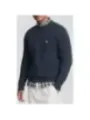 Grauer Strickpullover mit Vogel-Logo