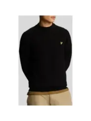 Schwarzer Wollpullover mit Rollkragen