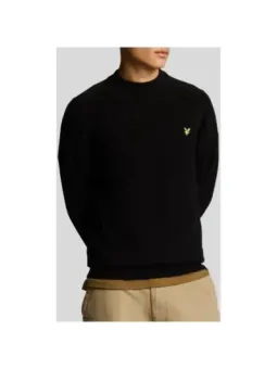 Schwarzer Wollpullover mit Rollkragen