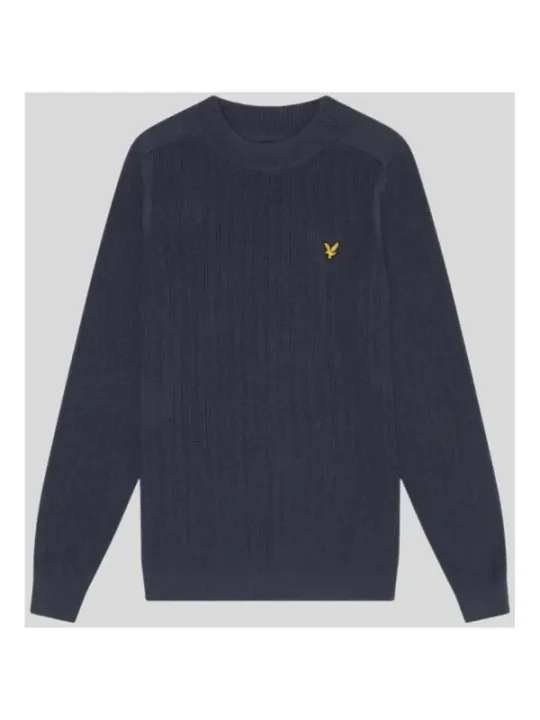 Navy geripptes Lyle & Scott Sweatshirt