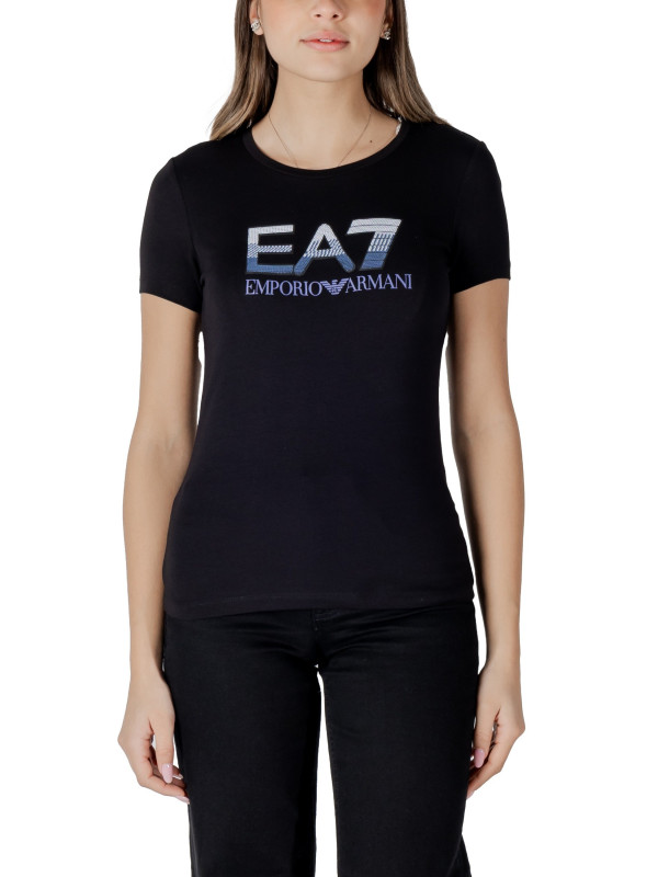 Schwarzes EA7 Logo T-Shirt Schwarzes EA7 Logo T-Shirt