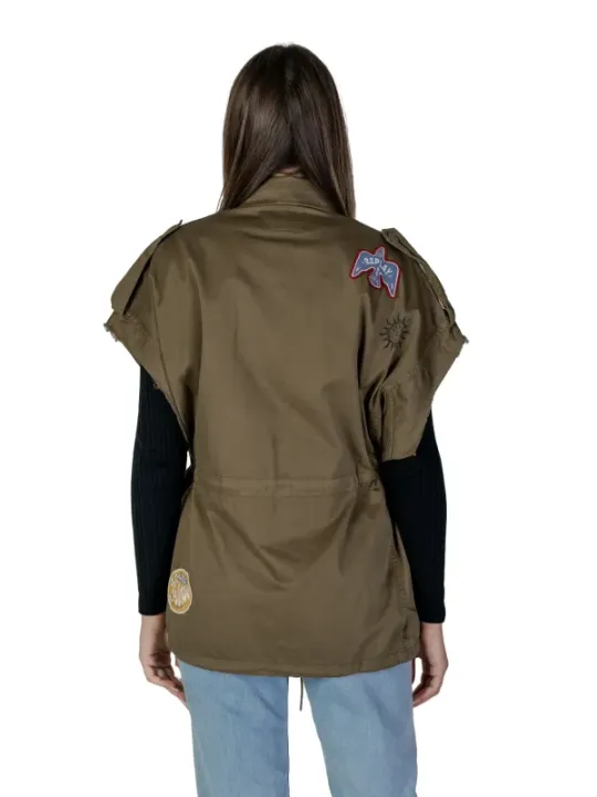 Replay braune Polyester Weste mit Grafik
