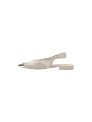 Beige Leder Slingback Sandalen Pinko