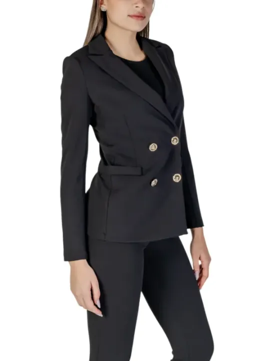 Schwarzer Damen Blazer doppelreihig