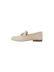 Beige Leder Loafer mit Fransen