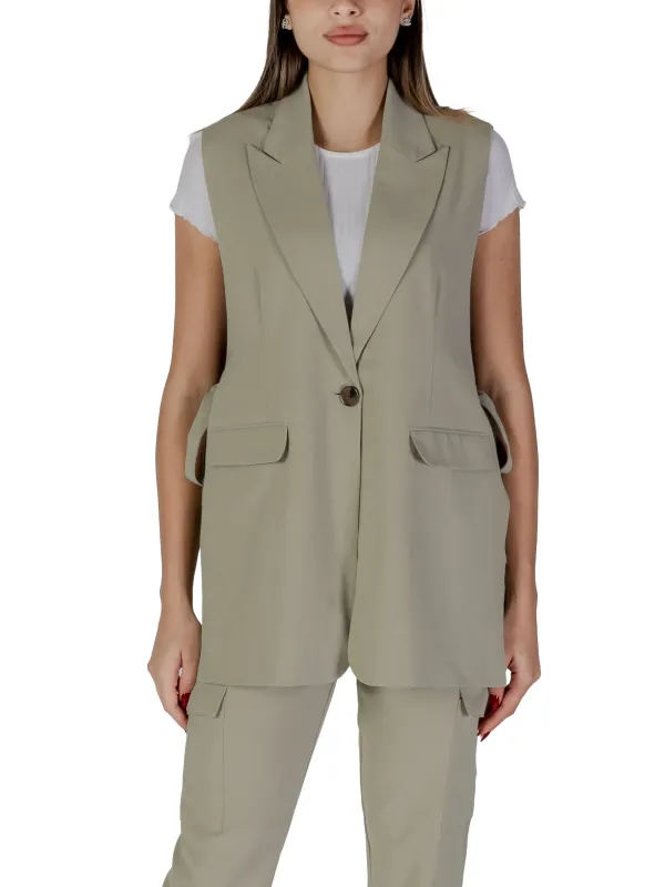 Tan Blazer-Weste, Damenmode Tan Blazer-Weste, Damenmode